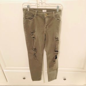 Army Green ripped jeans